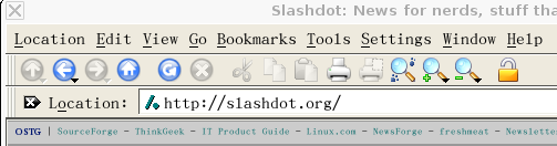 Konqueror のデフォルトのツールバー